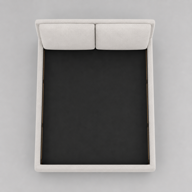 Upholstered Platform Bed with Two Removable Pillow Headboard 