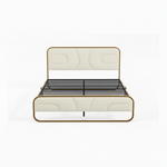 Modern Metal Platform Bed Frame with Upholstered Velvet Tufted Headboard & Heavy-Duty Slat Support - Black 