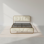 Modern Metal Platform Bed Frame with Upholstered Velvet Tufted Headboard & Heavy-Duty Slat Support - Black 