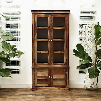 Bookshelf | Sheesham Wood Durable & Stylish Wooden Storage Organizer | Shelves Bookcase Rustic Elegant for Home Office Living Room | Compact Design Furniture Organizer (Brown 2)