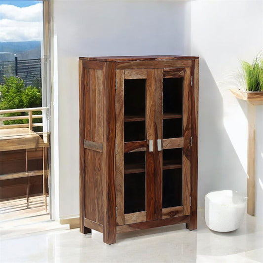 Bookshelf | Sheesham Wood Durable & Stylish Wooden Storage Organizer | Shelves Bookcase Rustic Elegant for Home Office Living Room | Compact Design Furniture Organizer (Brown 4)