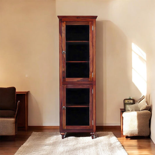 Bookshelf | Sheesham Wood Wooden Storage Organizer | Shelves Bookcase Rustic Durable, Stylish & Compact Design for Home, Office, Living Room | Furniture Organizer Elegant Finish (Honey 3)