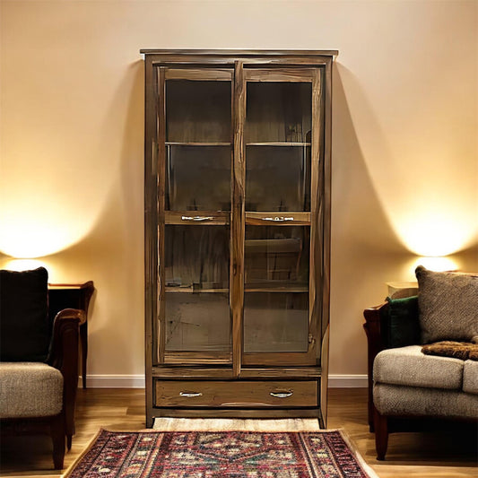 Bookshelf | Sheesham Wood Wooden Storage Organizer | Shelves Bookcase Rustic Durable, Stylish & Compact Design for Home, Office & Living Room | Furniture Organizer Elegant Finish (Brown 5)