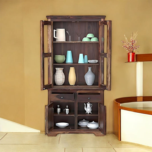 Bookshelf | Sheesham Wood Wooden Storage Organizer | Shelves Bookcase Rustic Durable, Stylish & Compact Design for Home, Office & Living Room | Furniture Organizer Elegant Finish (Brown 6)