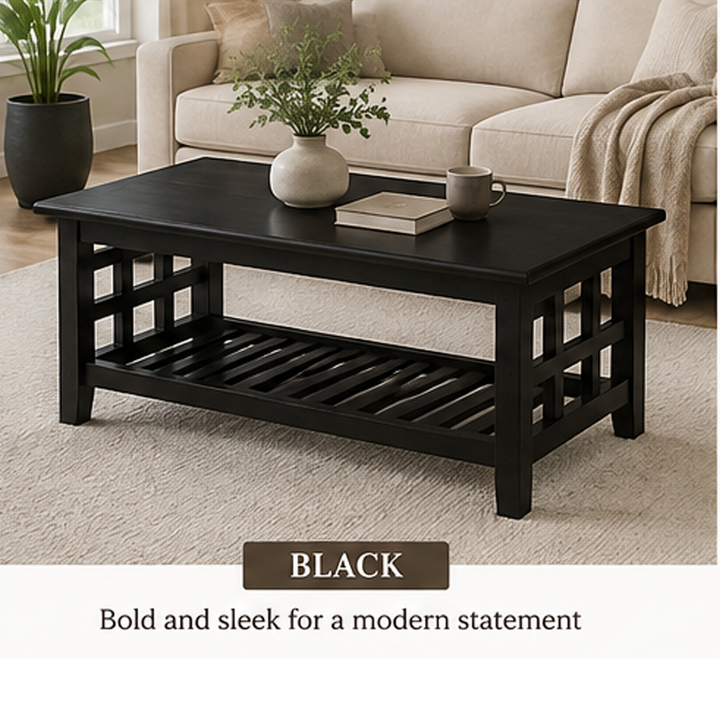 Translation missing: en.Solid Sheesham Wood Coffee Table in Dark Brown Finish 