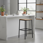 Maude Mango Wood and Metal Bar Stool (Solid Wood - Black) 