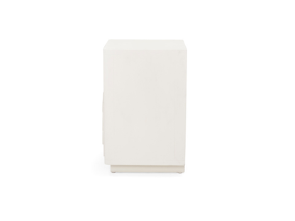 Mango Wood Falefa One Darwer and Open Shelf Bedside Storage Table for Living Room | Cream Finish