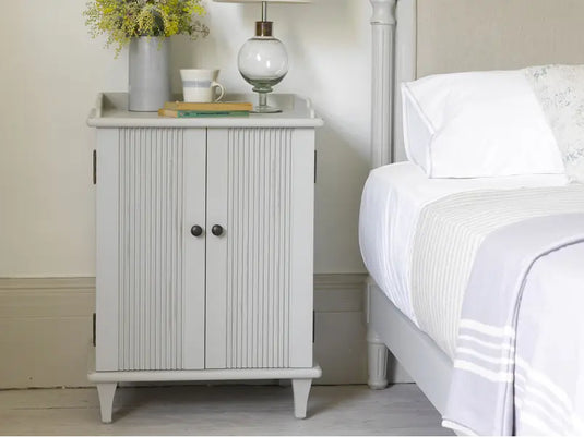 Translation missing: en.Mango Wood Faleu Two Door Bedside Storage Table for Living Room | White Finish 