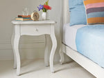 Mango Wood Letava One Drawer Bedside Storage Table for Living Room | White Finish 