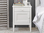 Mango Wood Salua One Door and One Darwer Bedside Storage Table for Living Room | White Finish 
