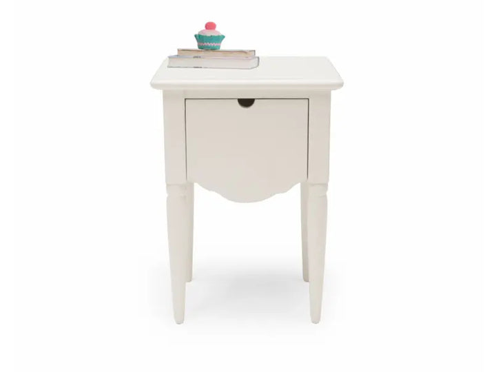 Translation missing: en.Mango Wood Salani One Darwer Bedside Storage Table for Living Room | White Finish 