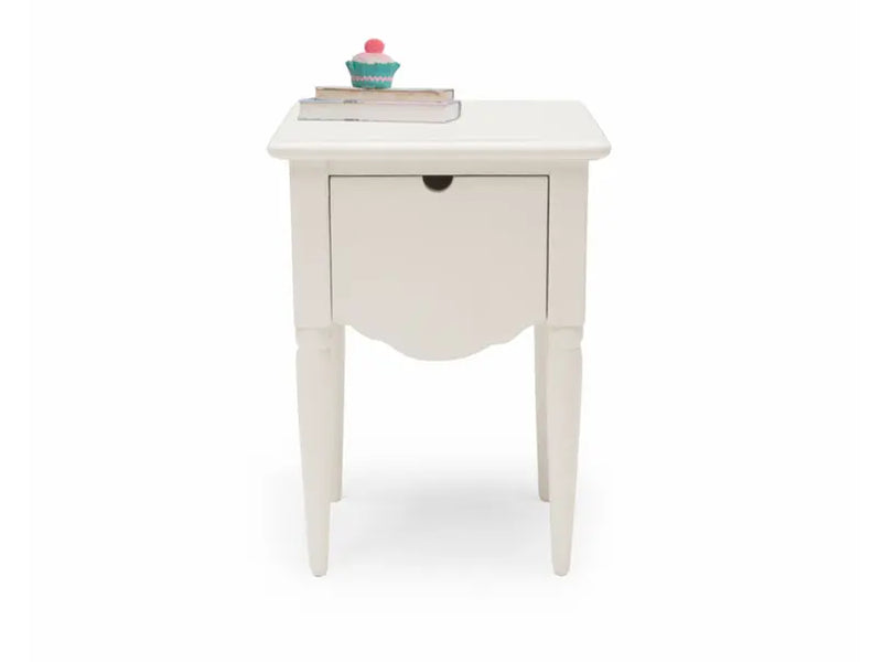 Mango Wood Salani One Darwer Bedside Storage Table for Living Room | White Finish 
