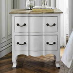 Mango Wood Lidice Two Drawer Selves Bedside Storage Table for Bedroom | White Finish 