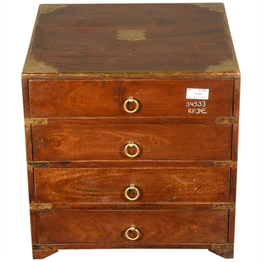 Translation missing: en.Mango Wood Hobyo Four Drewer Bedside Storage Table for Bedroom | Mohogany Finish 