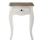 Mango Wood Baiyer One Drawer Selves Bedside Storage Table for Bedroom | White Finish 