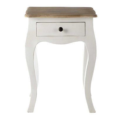 Mango Wood Baiyer One Drawer Selves Bedside Storage Table for Bedroom | White Finish