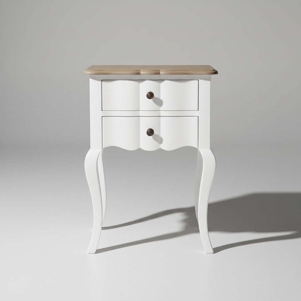 Mango Wood Tinto Stylish Bedside Table for Bedroom Living Room with 2 Drawer End Table 