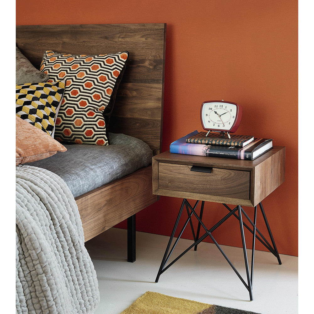 Mango Wood Porgera One Drawer Selves Bedside Storage Table for Bedroom | Brown Finish