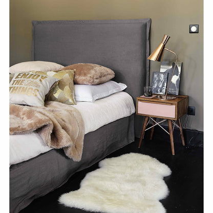 Sheesham Wood Huacho One Drawer Selves Bedside Storage Table for Bedroom | Brown Finish