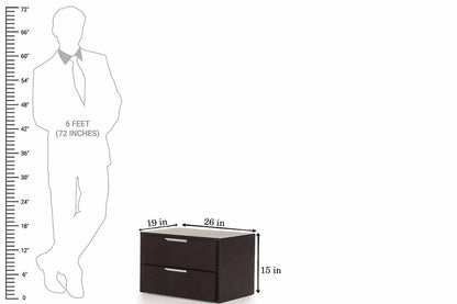Mango Wood Cubo Bedside Table for Bedroom Living Room with 2 Drawer End Table