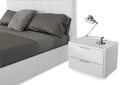 Mango Wood Cubo Bedside Table for Bedroom Living Room with 2 Drawer End Table