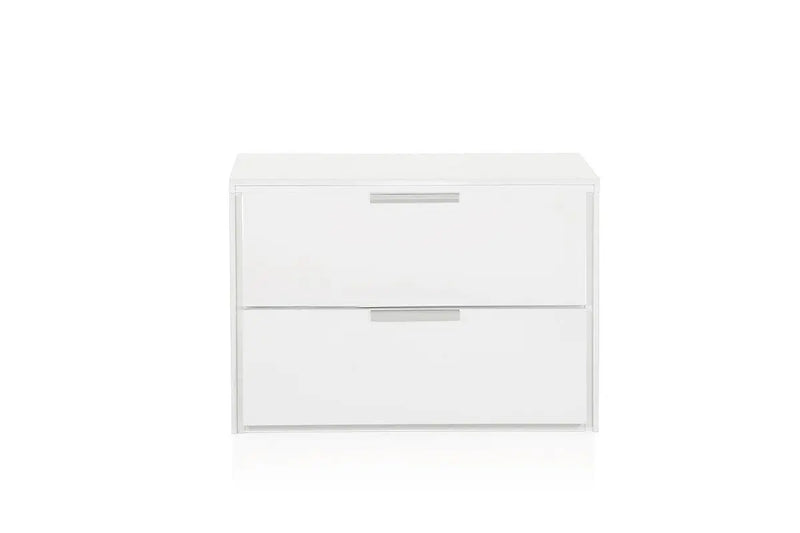 Mango Wood Cubo Bedside Table for Bedroom Living Room with 2 Drawer End Table 