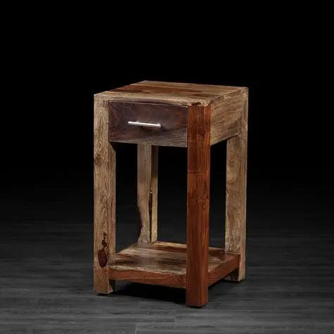 Sheesham Wood Hitmi Bedside Table for Bedroom Living Room with 1 Drawer End Table 