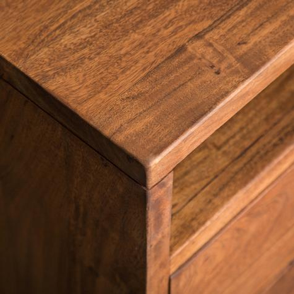 Mango Wood Alba Stylish Bedside Table for Bedroom Living Room with 2 Drawer End Table