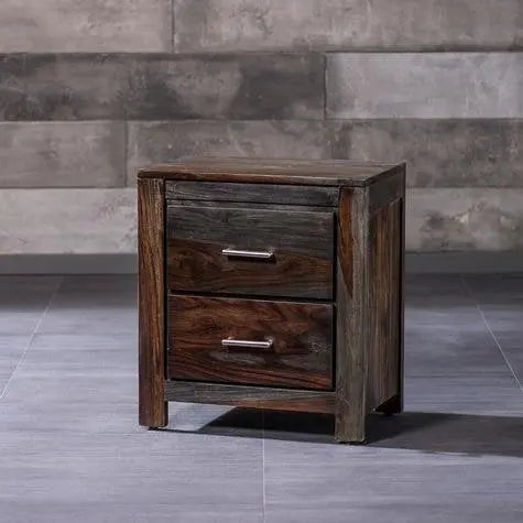 Sheesham Wood Adelphi Bedside Table for Bedroom Living Room with 2 Drawer End Table 