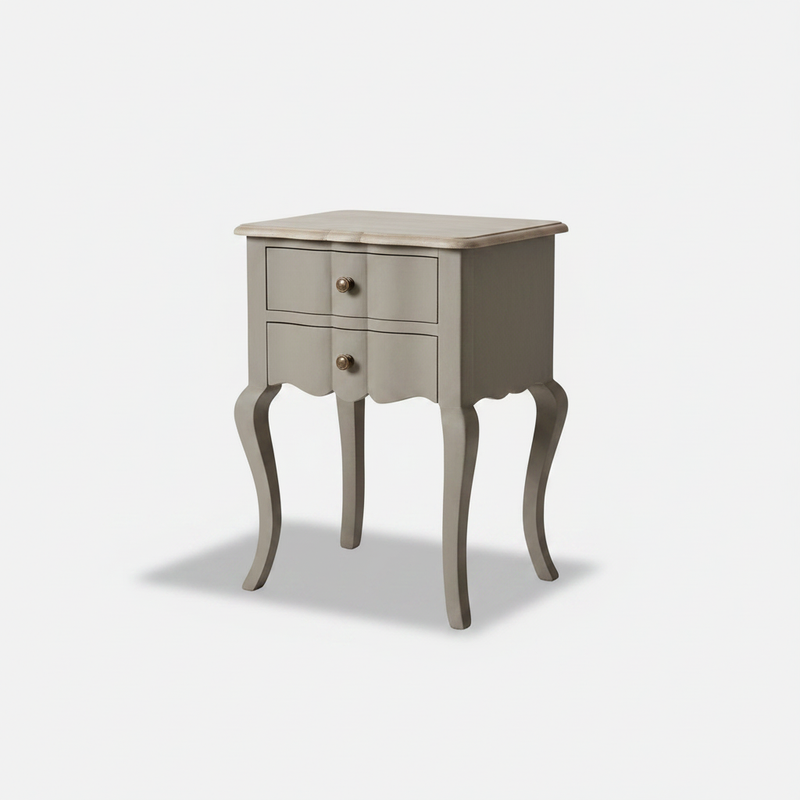 Mango Wood Tinto Stylish Bedside Table for Bedroom Living Room with 2 Drawer End Table 