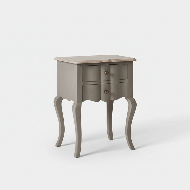 Mango Wood Tinto Stylish Bedside Table for Bedroom Living Room with 2 Drawer End Table 
