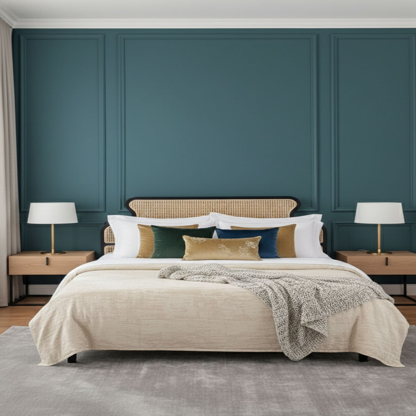 Rattan Cane Headboard Bed – King & Queen Size, cane bed