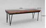 Acacia Wood Bench with Metal Frame – Modern Industrial Console Seating 
