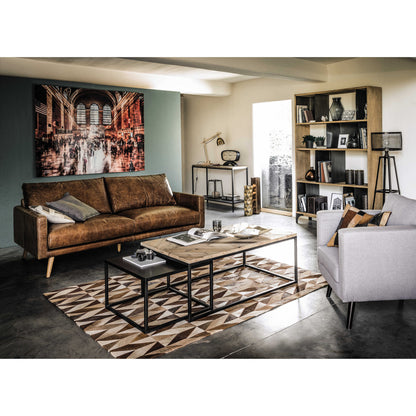 Mango Wood Diego Stylish Coffee Table for Living Room | Center Table for Home | Brown & Black Finish