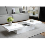 Mango Wood Coral Stylish Coffee Table for Living Room | Center Table for Home | White Finish 