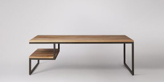 Mango Wood & Steel Anoco Stylish Coffee Table for Living Room | Center Table for Home | Brown Finish