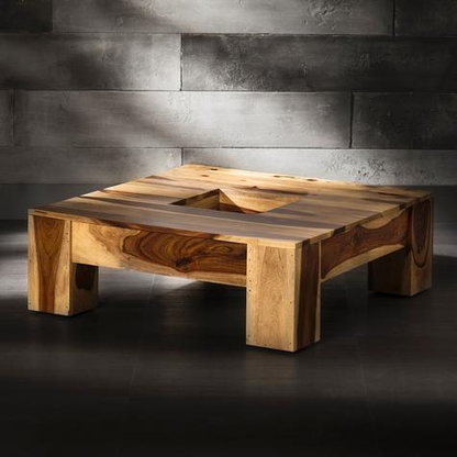 Sheesham Wood Cagua Center Coffee Table for Home Living Room 