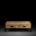 Mango Wood Negro Stylish Coffee Table for Living Room | Center Table for Home | Brown Finish 