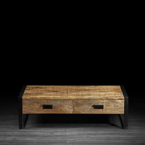 Mango Wood Negro Stylish Coffee Table for Living Room | Center Table for Home | Brown Finish 