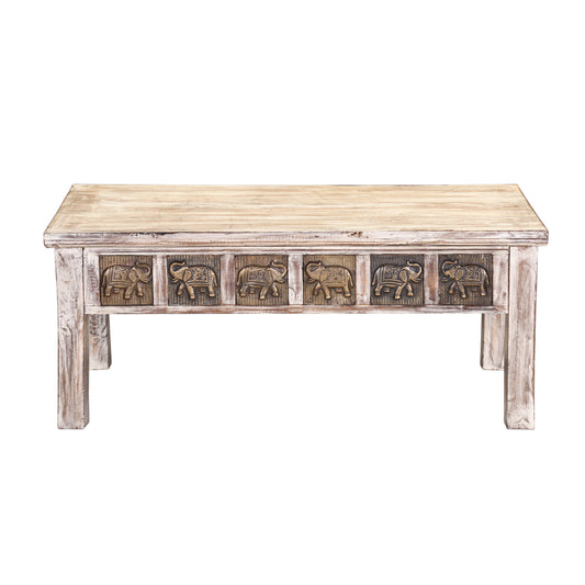 Mango Wood Roarima Stylish Coffee Table for Living Room | Center Table for Home | Brown Finish