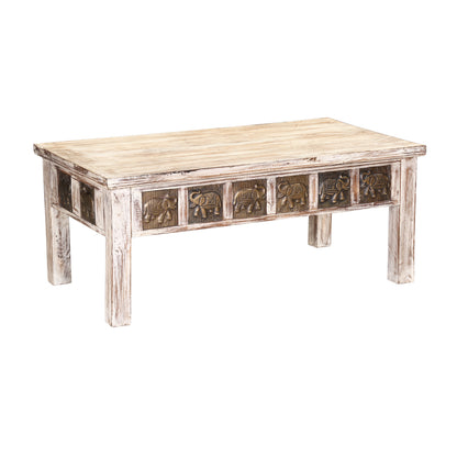 Mango Wood Roarima Stylish Coffee Table for Living Room | Center Table for Home | Brown Finish