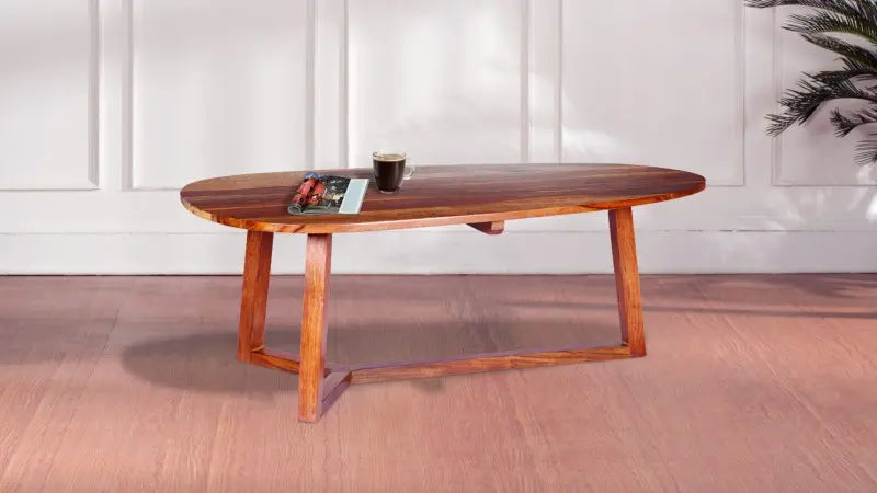 Solid Wood Stylish Sola Coffee Table for Living Room | Center Table for Home | Honey Oak Finish 