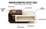 Solid Wood Coffee Table (Finish Color - White & Black, Pre-assembled) 
