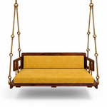 Wooden Platform Reversible Swing (Jhula) with Cushions and Chains 
