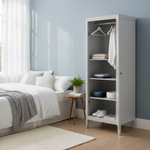 Mango Wood Single Doors Multipurpose Storage Kiev Wardrobe rah for Living Room | Grey 