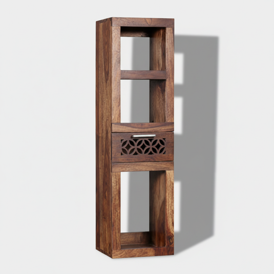 Translation missing: en.Durque Sheesham Wood Vertical Wall Shelf - Provincial Teak Finish | Wall shelf provincial teak finish 