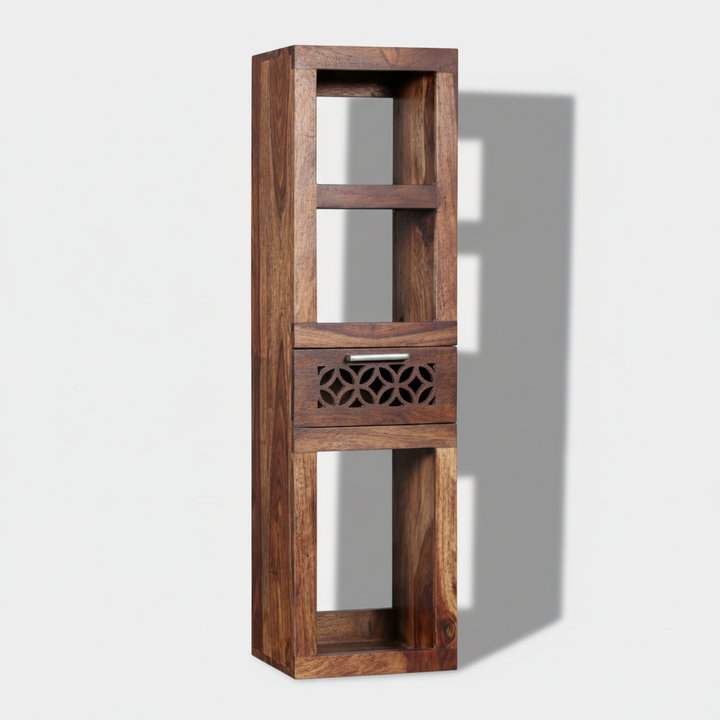Translation missing: en.Durque Sheesham Wood Vertical Wall Shelf - Provincial Teak Finish | Wall shelf provincial teak finish 
