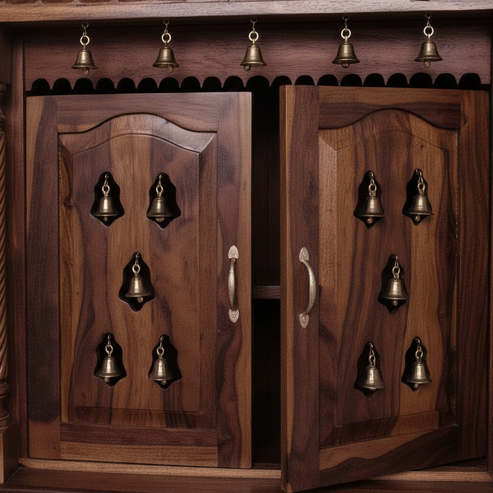 Translation missing: en.Handcrafted Sheesham Wood Temple with 2 Drawer for Pooja Room | Temple for Home 