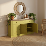 Solid Wood Alegre Sideboard Storage Cabinet for Living Room | Leafy Splendor 