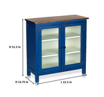 2 Door Cabinet with Wicker Front 2 Shelves | Mango Wood Storage Organizer | Rustic Durable Stylish Wooden Furniture | Compact Design Home Decor 